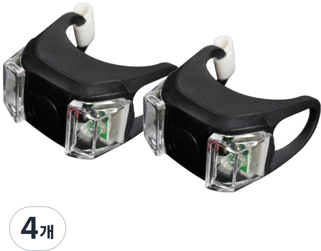 트레벨로 LED 실리콘 자전거 라이트 후미등 2p, 블랙, 4개