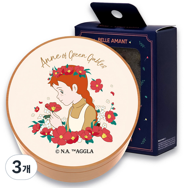 벨르아망 빨강머리 앤 차량용 방향제 꽃밭의앤, 3개, 화이트자스민민트