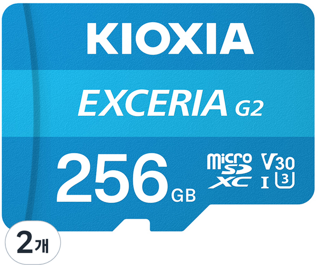 키오시아 EXCERIA 마이크로 메모리 카드 홈캠 블랙박스 CCTV SD LMEX2L256GG4, 256GB, 2개