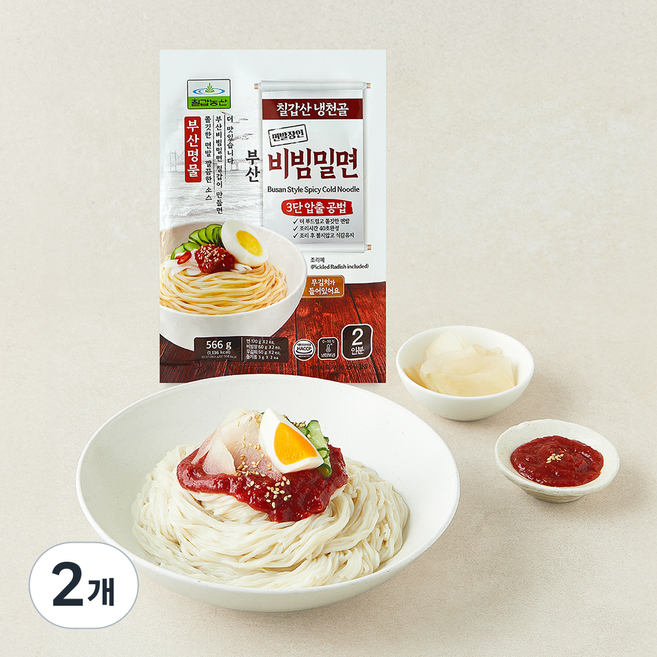 칠갑농산 부산비빔밀면 2인분, 566g, 2개