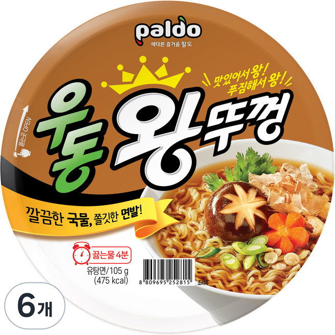 왕뚜껑 우동 105g, 6개