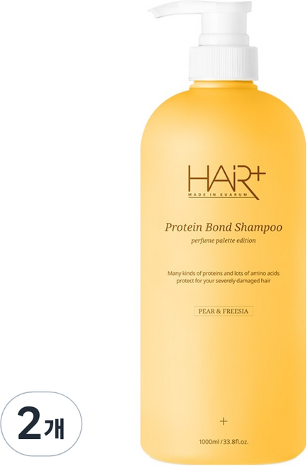 헤어플러스 단백질 본드 페어 앤 프리지아 퍼퓸 샴푸, 1L, 2개