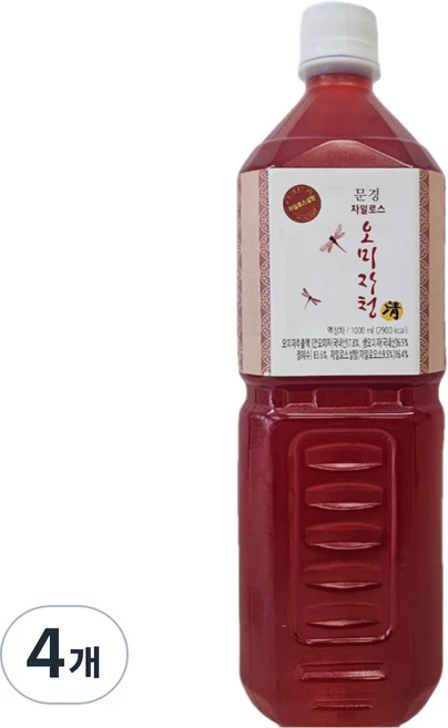 문경몰 자일로스 오미자청, 1L, 1개입, 4개 - 쿠팡