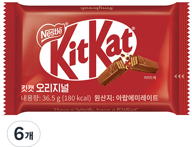 KitKat 오리지널, 36.5g, 6개