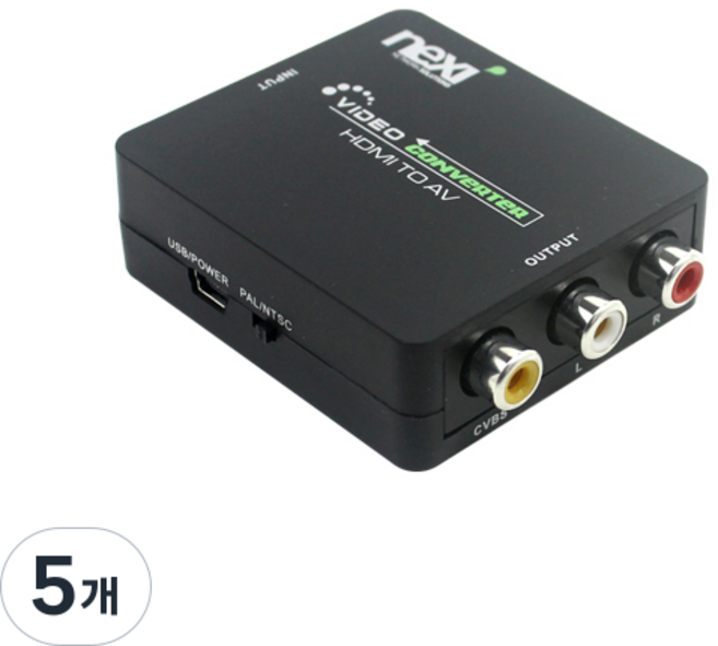 넥시 HDMI to AV 컨버터, NX-HD3RCA, 5개