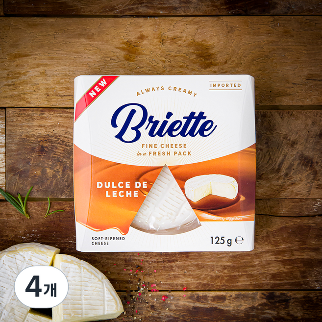 브리에뜨 둘세 데 레체 치즈, 125g, 1개입, 4개