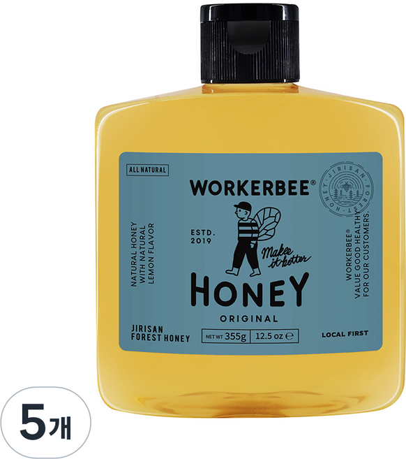 워커비 허니 오리지널, 355g, 5개