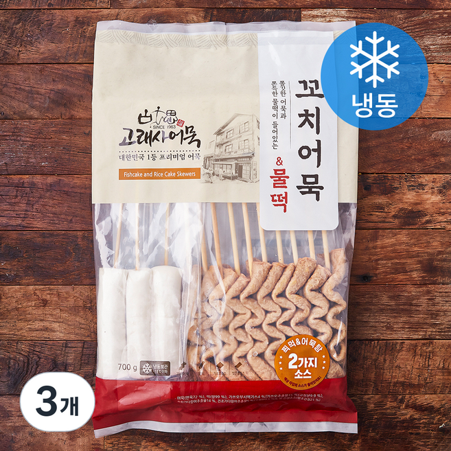 고래사어묵 꼬치어묵 & 물떡 (냉동), 700g, 3개