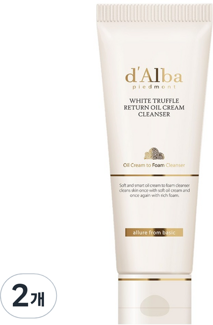 달바 화이트 트러플 리턴 오일 크림 클렌저 튜브, 100ml, 2개