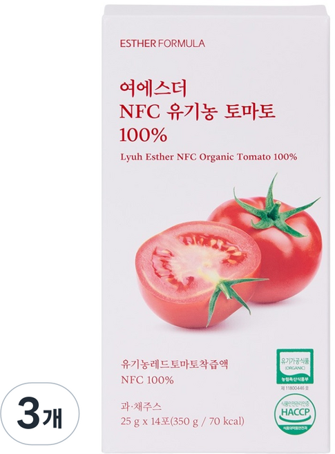 에스더포뮬러 여에스더 NFC 유기농 토마토 100%, 3개, 350g