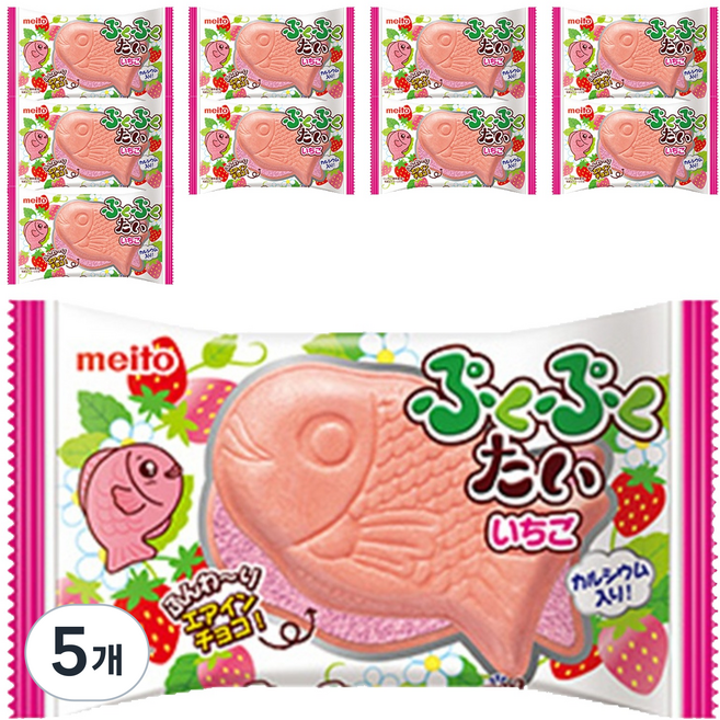 meito 名糖 鯛魚燒巧克力 草莓口味 10入, 5個, 165g