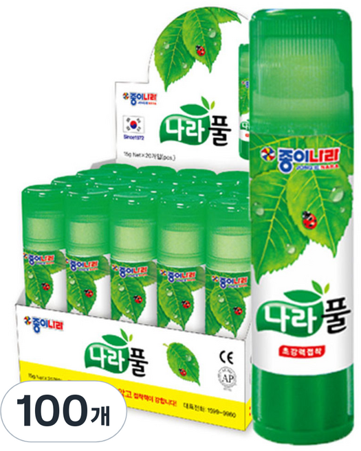 종이나라 딱풀, 15g, 100개