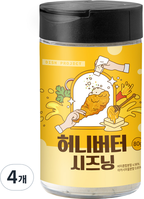 디쉬프로젝트 허니버터 시즈닝, 80g, 4개