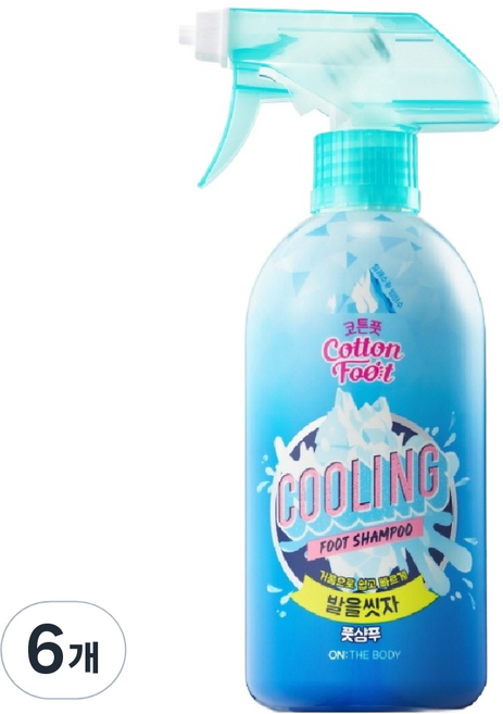 온더바디 발을 씻자 코튼 풋샴푸 쿨링, 1개입, 6개, 510ml