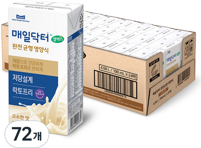 셀렉스 매일닥터 완전균형영양식 고소한맛, 190ml, 72개