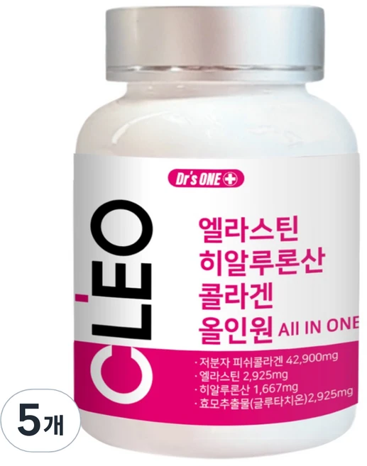 닥터스원 엘라스틴 히알루론산 콜라겐 올인원 58.5g, 90정, 5개 - 쿠팡