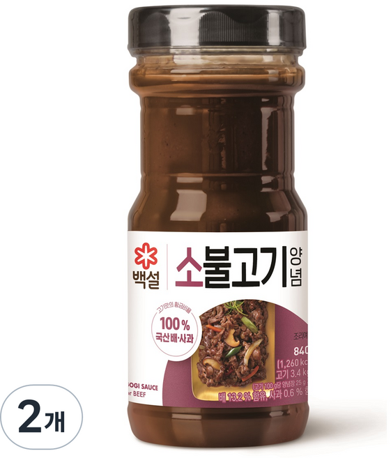 백설 소불고기 양념, 840g, 2개