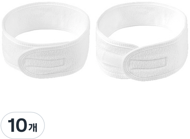 생활공식 찍찍이 세안 헤어밴드, 10개, 화이트