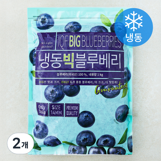 딜라잇가든 미국산 빅 블루베리 (냉동), 2개, 1kg
