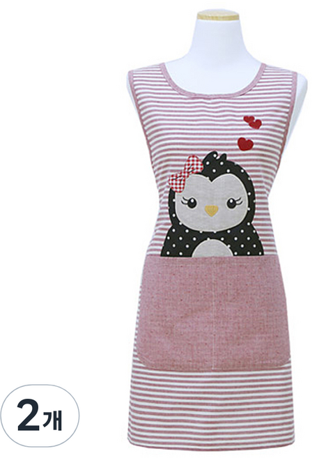 한스빌 펭귄 앞치마, 핑크, 2개