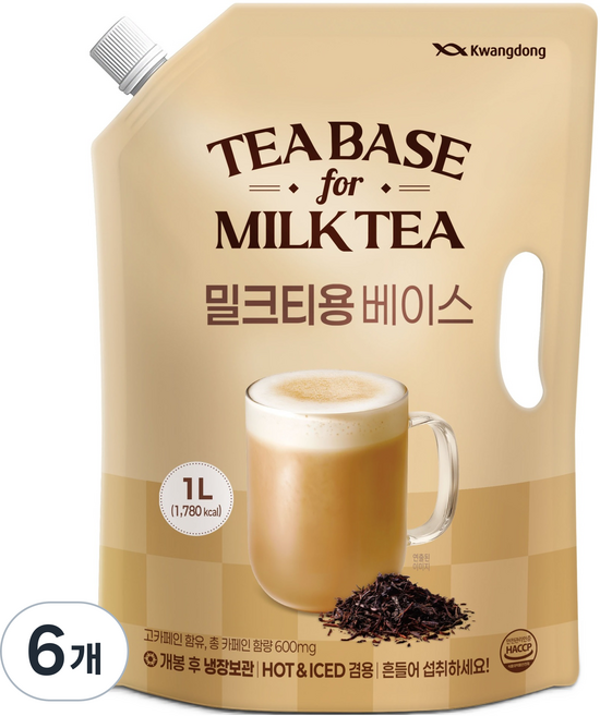광동제약 밀크티용 베이스, 상세페이지참조, 1L, 6개
