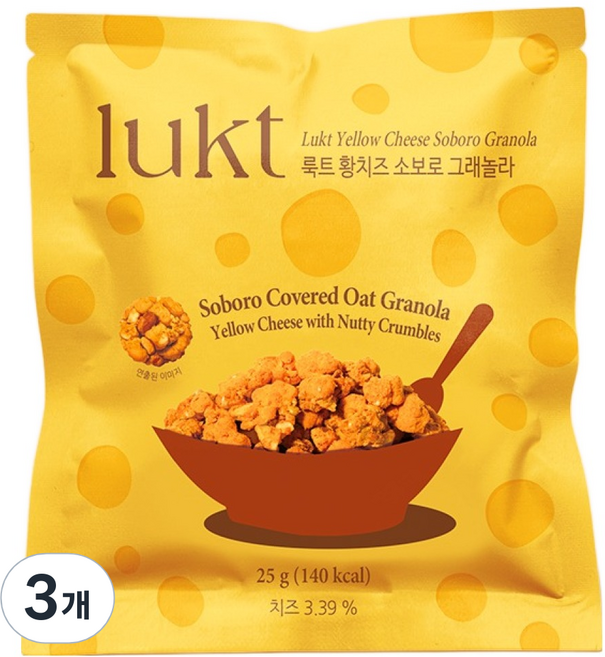 룩트 황치즈 소보로 그래놀라, 3개, 25g