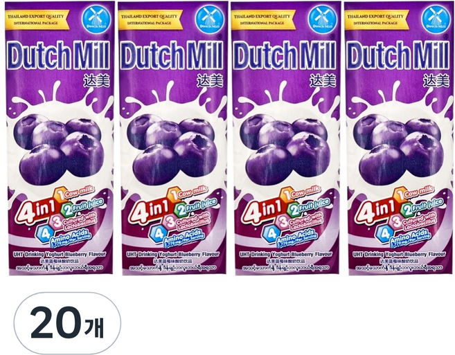 Dutch Mill 藍莓味優格飲品, 180ml, 20個