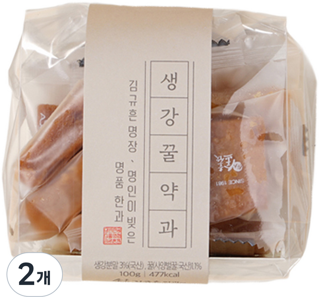 Gimgyuheunhangwa 生薑蜂蜜藥菓, 2個, 100g