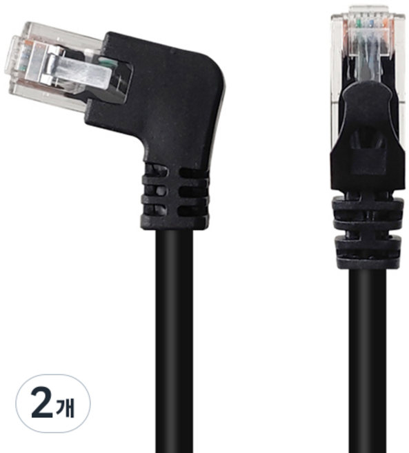 넥스트링크 UTP CAT.6 랜케이블 오른쪽 꺾임, 2개, 5m