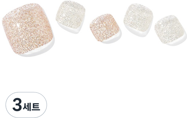 오호라 P 아우라 페디 세트, 화이트 코랄 글리터, 3세트