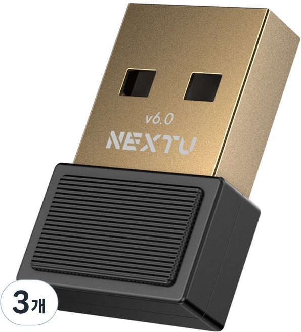 넥스트유 블루넥스 USB 블루투스 동글 6.0 무선 어댑터, 블랙, 3개, 609BT