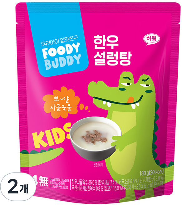 푸디버디 유아용 한우 설렁탕, 180g, 2개