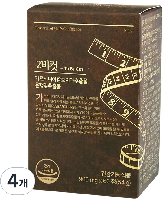 투비컷 가르시니아캄보지아추출물 54g, 60정, 4개