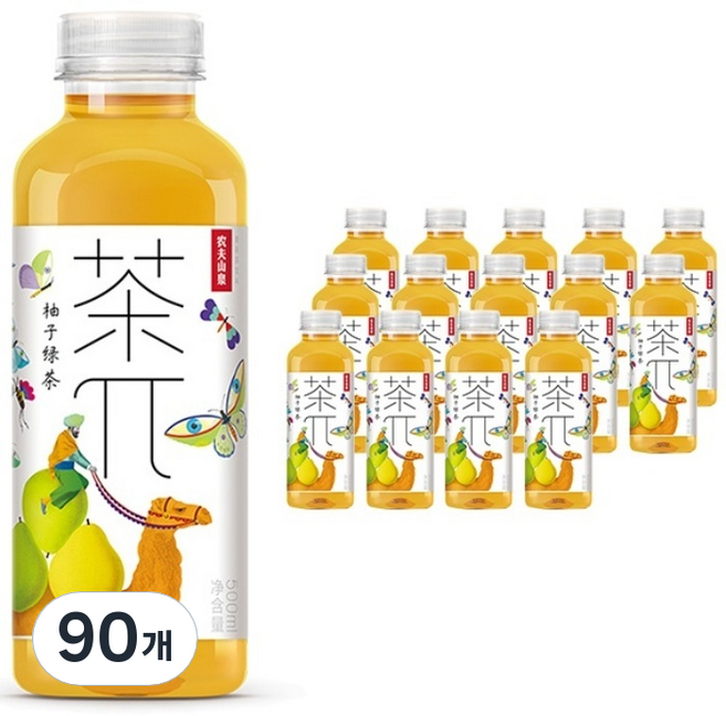 농부산천 차파이 유자 녹차, 500ml, 90개