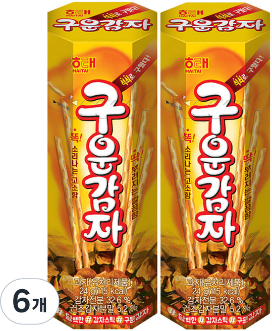 해태제과 구운감자, 24g, 6개