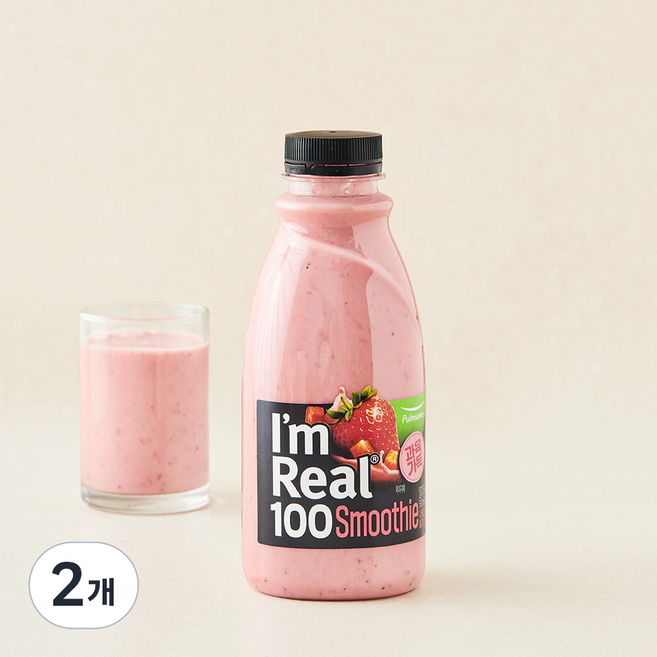 풀무원 아임리얼100 딸기 스무디, 2개, 500ml
