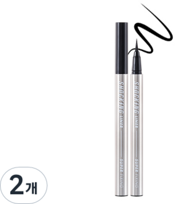 TONYMOLY The Shocking 超強定型純素眼線液, 01BLACK, 2個