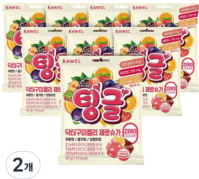 팅글 닥터구미 젤리 제로슈가 8개입, 336g, 2개