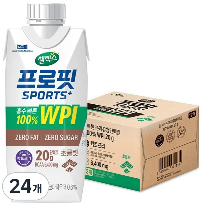 셀렉스 프로핏 스포츠 초콜릿, 330ml, 24개 - 쿠팡