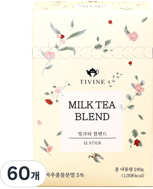 티바인 밀크티 블렌드 스틱, 20g, 12개입, 5개