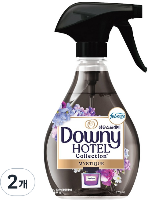 다우니 호텔컬렉션 섬유스프레이 미스티크향 본품, 2개, 370ml