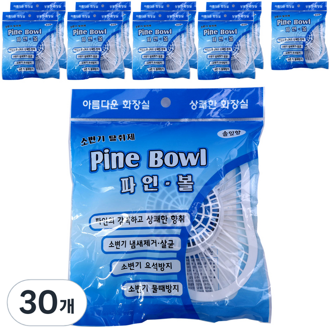 클린가이 파인볼 소변기 화장실탈취제 본품, 100g, 30개