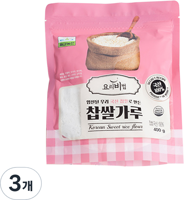 七甲農山糯米粉, 400g, 3包