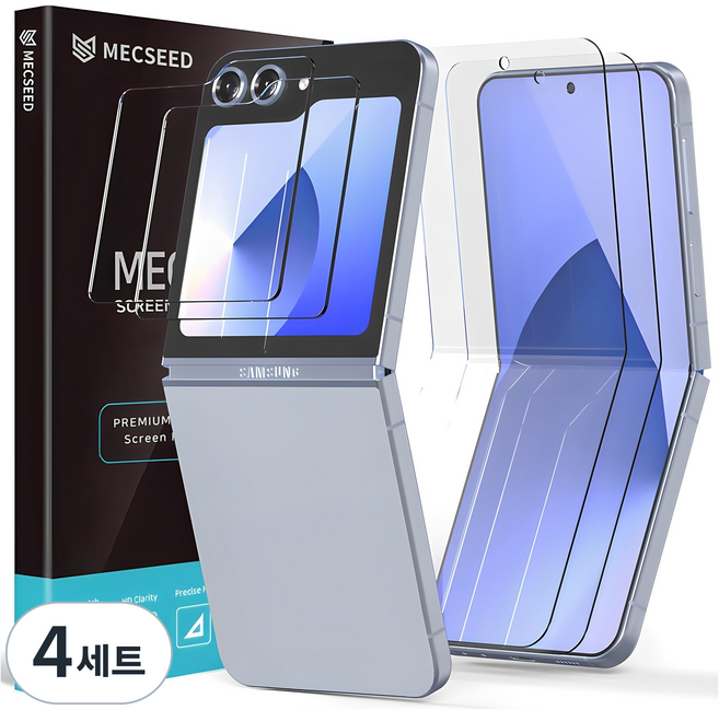MECSEED 6DNF 全覆蓋自我修復混合玻璃硬塗層螢幕保護貼 內部2p + 外部鋼化玻璃2p 套組, 4套