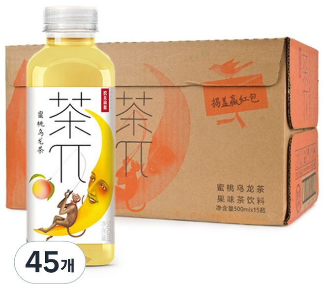 차파이 복숭아 우롱차, 500ml, 45개