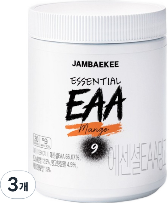 Jambaekee 必需EAA必需胺基酸 芒果口味, 300g, 3個