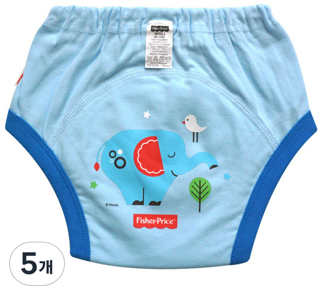 피셔프라이스 3중 방수 배변훈련팬티, 블루, 5개