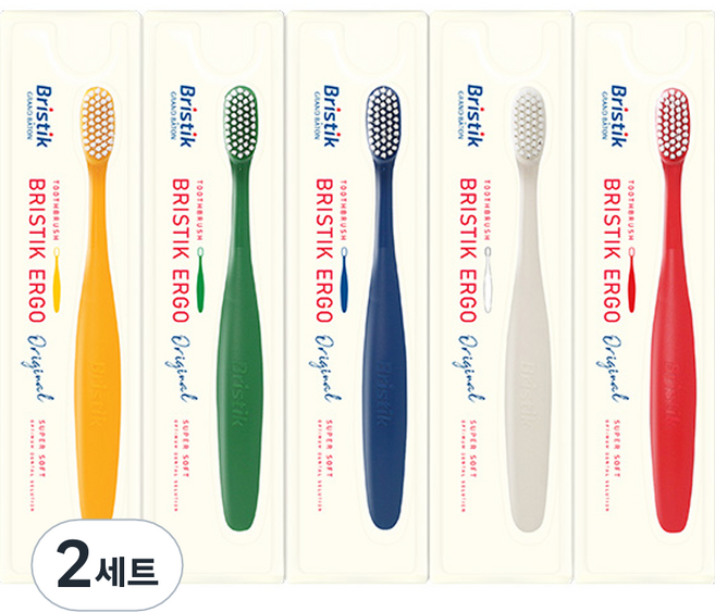 브리스틱 에르고 오리지날 성인 칫솔, 5개입, 2세트