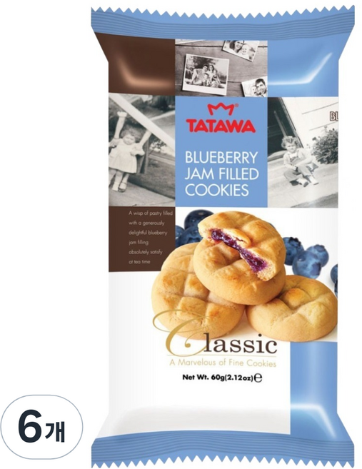 타타와 블루베리 쿠키, 60g, 6개