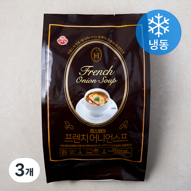 오뚜기 레스쁘아 프렌치 어니언스프 (냉동), 470g, 3개